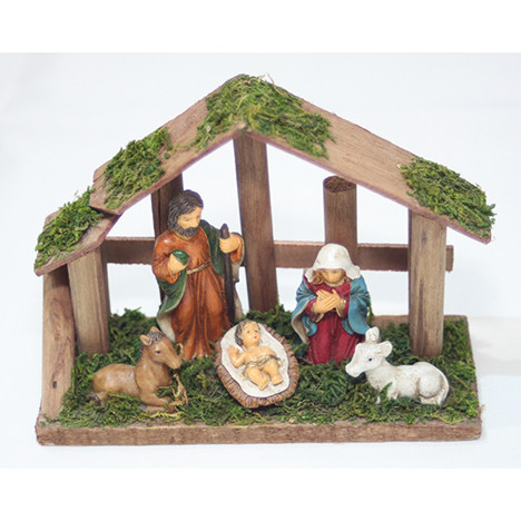 Wooden crib open back 15x11x5cm