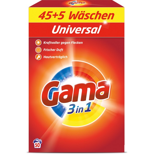 Gama Universalwaschmittel 50WL 3,25kg Packung