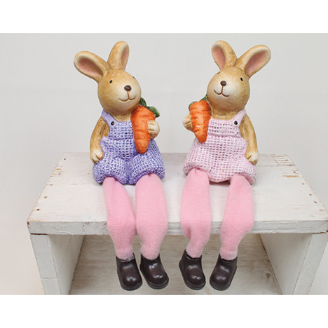 Bunny with jute structural dress 19x6cm