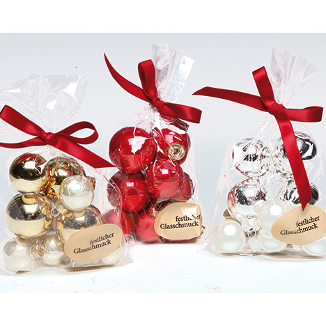 Tree balls real glass 8er set, between 30-40mm
