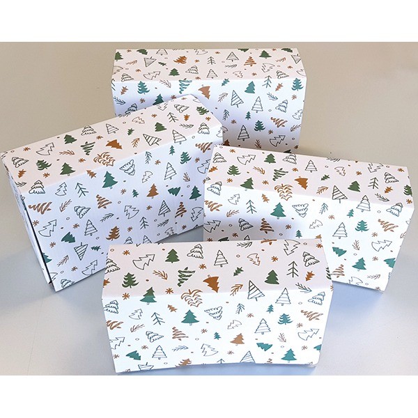 Geschenkboxen Kraft, 4er Set, flach gep., 27x19x 11cm, je we
