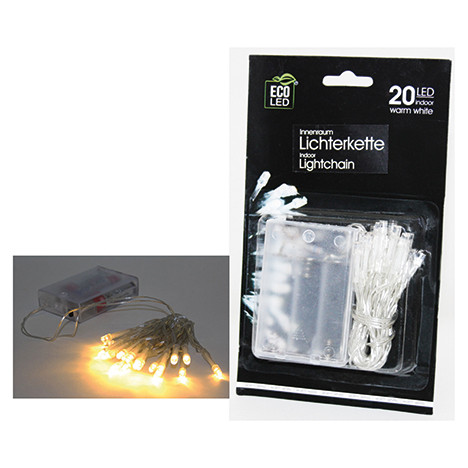 LED Lightchain 20 LED warm white, for indoor