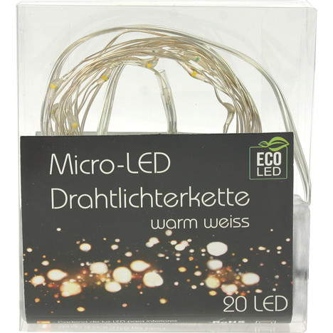 LED-Micro-Lichterkette 20er m. Draht, 2Meter, i.D