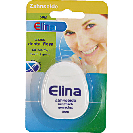 Dental floss Elina Dent 75m waxed mint flavour