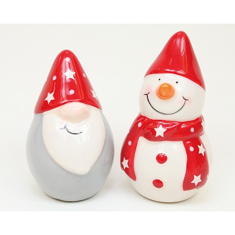 Snowman or Santa 8x4,5cm from shiny Dolomite