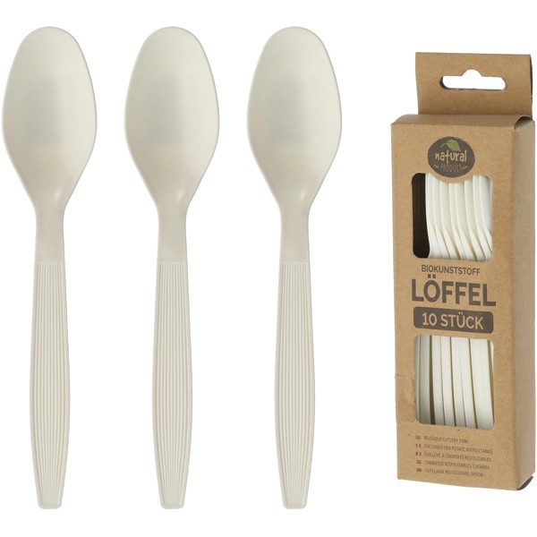 Eco cutlery spoons 10pcs PLA & wood dust