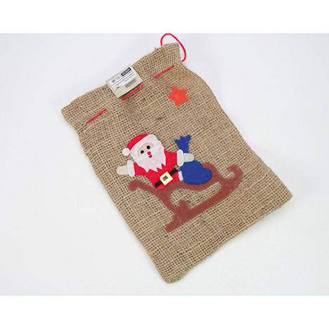 Classic jutebag 26,5x19cm with Santa Claus motif