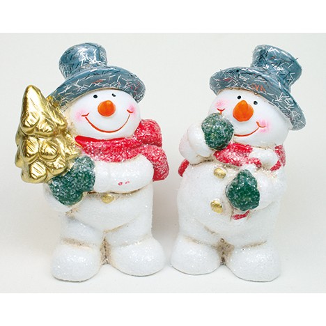 Keramik XL Schneemann 11x8x6cm, 2-fach sortiert