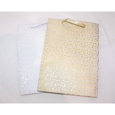 Gift bag with metallic stars medium 34,5x25