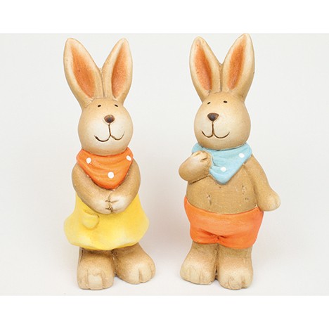 Ceramic bunny with scarf 13x6x4cm