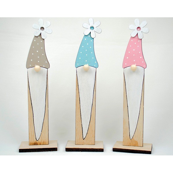 Gartenwichtel 22,5x6,5x4cm, mit langem Bart,