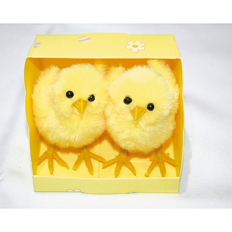 Küken Plüsch 2er Set 8x7x6cm in bedruckter Box
