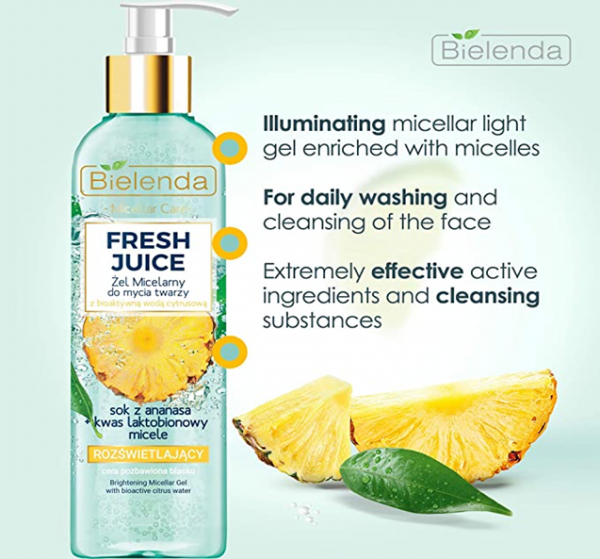 FRESH JUICE brightening micellar gel with bioactive citrus water pineapple juice 190 g
