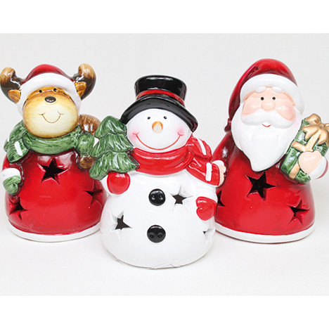 LED figure with stars 10x6x5cm, 3 assorted