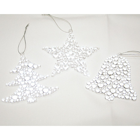 Hanger crystal look 10x10cm XL, 3-fold assorted