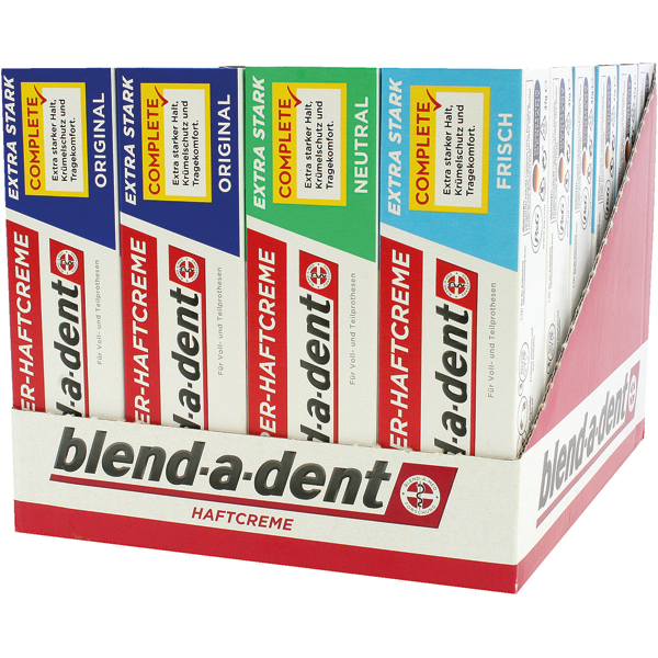 4 X 47g Blend-a-dent Original Super Haftcreme - Extra Stark