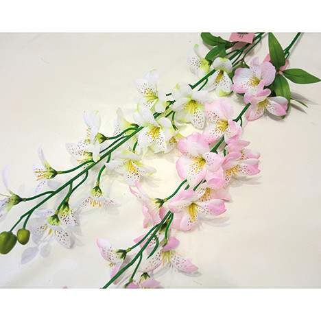 Lily branch XL, 14 flowers & 2 buds 87x10cm