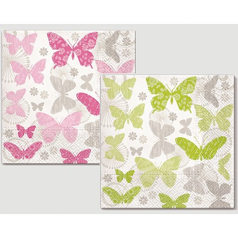 Premium Napkins 'Butterflies' 20er 33x33cm