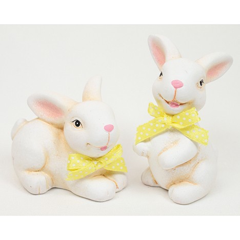 Bunny with silk bow 5x6x4cm, GIVE AWAY!