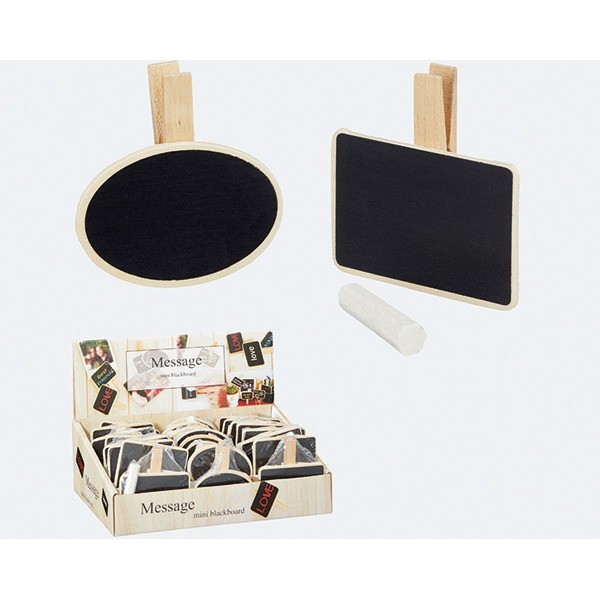 Memoboard mit Klammer und Kreide 2fach sort.