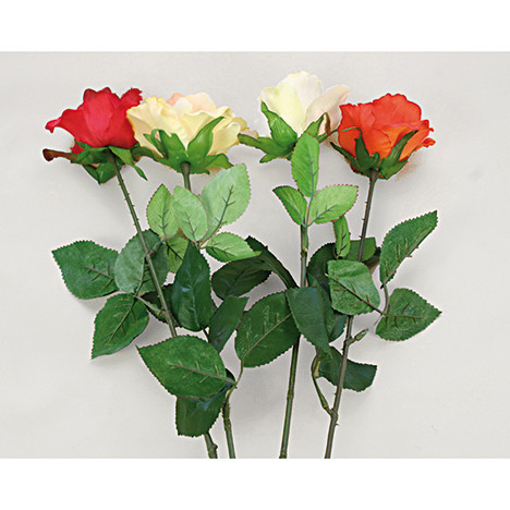 Rose halfopen flower 68cm extra long 4 colours