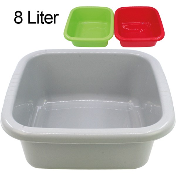 Square bowl 8 liters, 3 trendy colors assorted