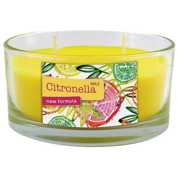 Candle Citronella 250g yellow in glass