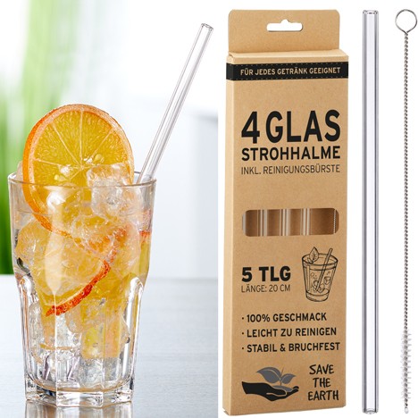 Glas Straw 4pcs approx. 20cm long