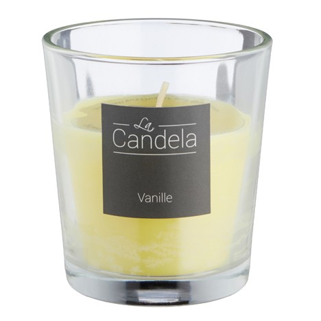Candle Vanilla scent in glas 7,5x8cm