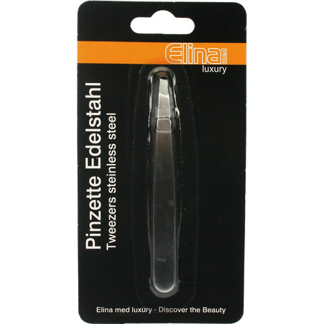 Tweezer stainless steal 9cm on card