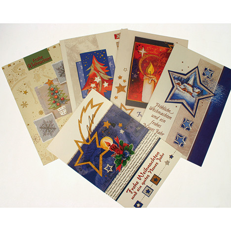 Christmas folding cards set of 6 incl. envelope