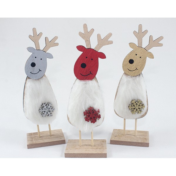 Wooden cup XL 15x3,5cm, on stand, with fur