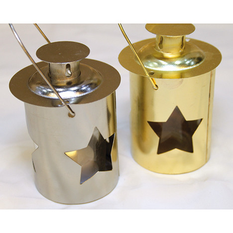 Metal lantern 11x8cm with big star