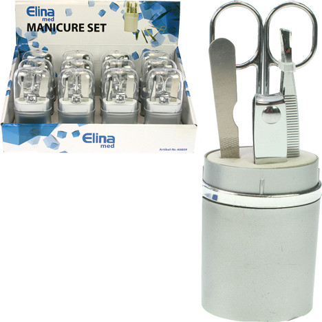 Nail Manircure Set 4pcs in Container 13cm in Disp