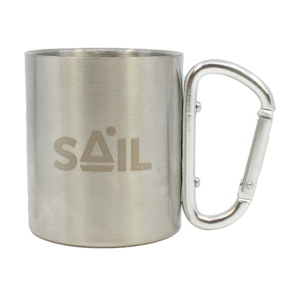 Kaffeebecher Edelstahl mit Karabiner 8x6,5cm