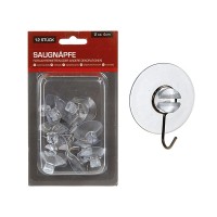 Saughaken klassisch, 12er Set mit Metallhaken 3,5cm Ø 0,45, Saughaken klassisch, 12er Set mit Metallhaken 3,5cm Ø 0,45,