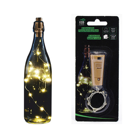 LED bottle cork with 8 LED light chain