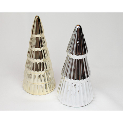 Dolomeit firtree 13x6cm gold/silver chrome-plat.