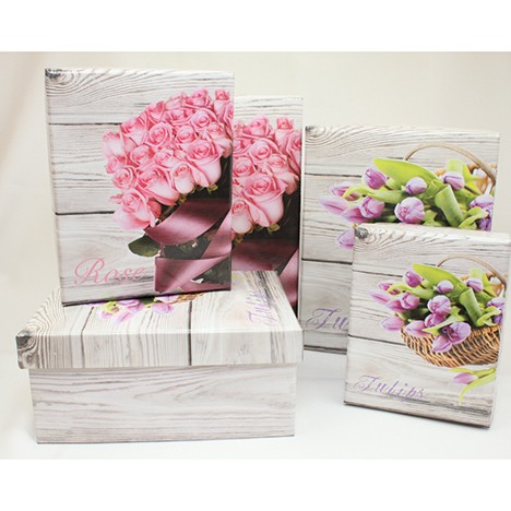 Gift box 'Rose/Tulip' 12x9x6cm to 19,5x15x8cm