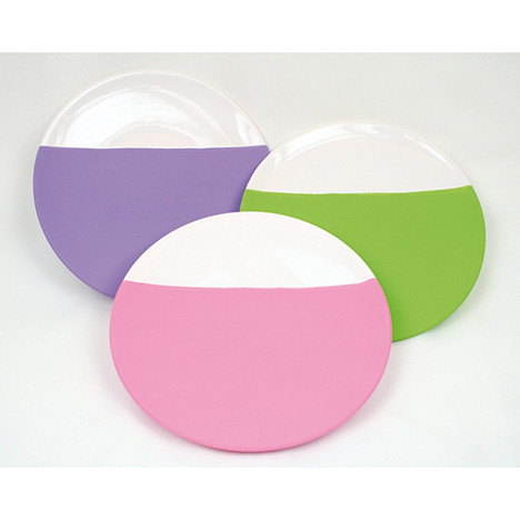 Ceramic plate 15,5cm, trendy colours, 3 assorted