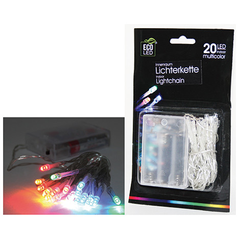 LED Lichterkette 20 LED bunt, für Innenräume