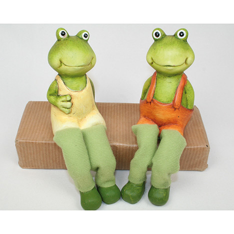 Frosch 17x9x5cm als Kantensitzer, 2-fach sortiert