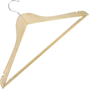 Coat Hanger Wooden w indentations 44x23cm