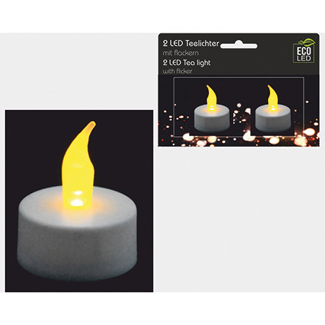 LED Teelichter 2er Set, inkl. Batterie, 4x3cm