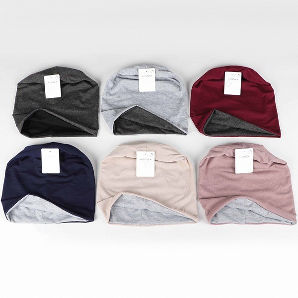 Winter Women Beanie reversible 2 colored 6fold