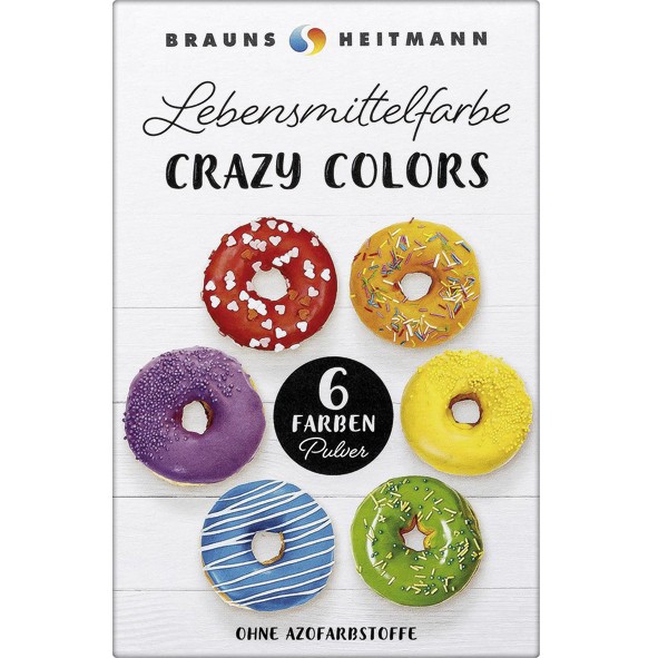 Crazy Colors Food Colouring Powder 6x4g