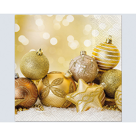 Napkins 'Golden ball' 20er, 3ply 33x33cm