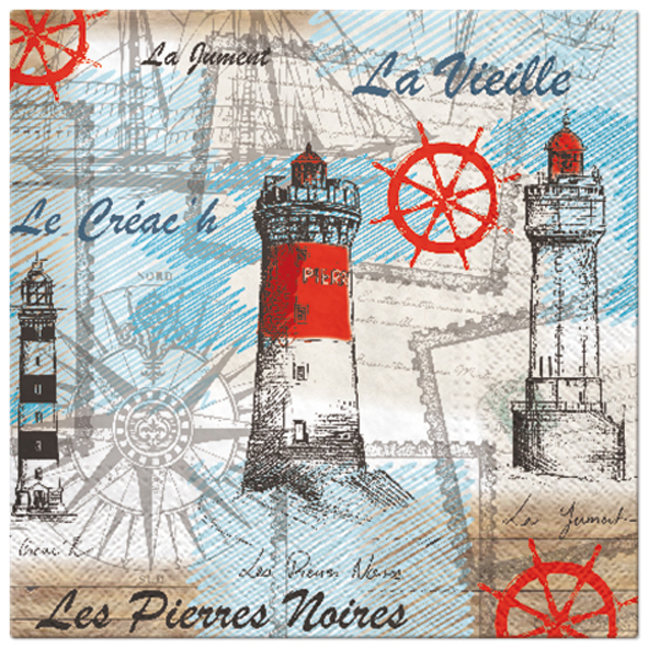 Premium Napkins 20pcs 'Maritime' , 3ply