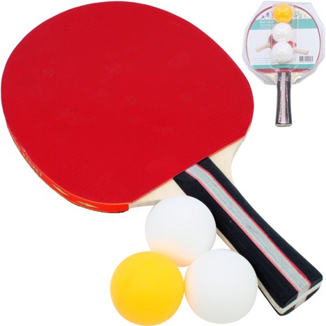 Tischtennisschläger Pro 2mm Belag & 3 Bälle