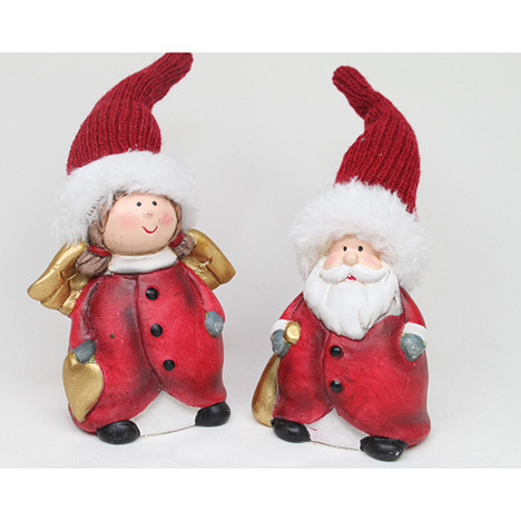 Ceramic angel and Santa XL 14x7cm, 2 assorted